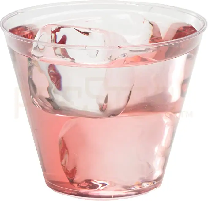 9 oz tek kullanımlık plastik şeffaf PET baskı bardak soğuk içecek için