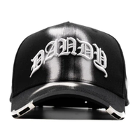 Casquette de baseball 5 panneaux Elite Selection anti-UV, style vintage délavé, avec lettres imprimées en sérigraphie, 100 % coton, réglable