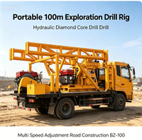 Foreuse d'exploration sur chenilles de 100 m, machine de carottage diamanté hydraulique avec treuil de 1,8 T et pompe à boue pour l'exploitation minière et géologique YJC