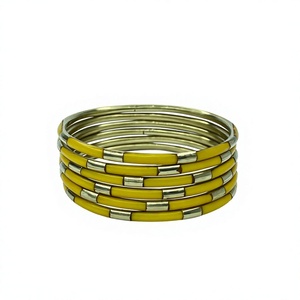 Vintage Brass and <b>Resin</b> Gold Plated Cuff Bangle Bracelet with <b>Resin</b> Handmade Ethnic Wedding Jewelry for Unisex - Product Image 4