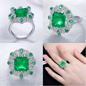 Anello di Fidanzamento <span class=keywords><strong>Miss</strong></span> Jewelry Nuovo Design in Oro 18k e Argento Sterling 925 con Pietra CZ Taglio Principessa per Donne - Product Image 6