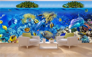Peintures murales 3D personnalisées pour toute la maison, papier peint <span class=keywords><strong>mural</strong></span> pour fond de scène 'Monde sous-marin estival frais', papier peint <span class=keywords><strong>mural</strong></span> pour <span class=keywords><strong>aquarium</strong></span> et piscine - Product Image 5