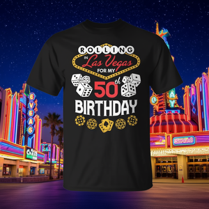 T-shirt pour la célébration du 50e anniversaire - Rolling in Las Vegas pour les célébrations et les escapades - Product Image 3