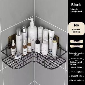 Fabrika Toptan Satış Güçlü Yapışkanlı Paslanmaz Çelik Köşe Depolama Rafı Deliksiz Tuvalet Üçgen Banyo Mutfak Rafı Oturma Odası - Product Image 6
