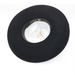 Sombrero Fedora Unisex de Lana con Ala Ancha de 12 cm, Sombrero de Jazz de Fieltro de Lana con Banda Ancha, Sombrero Vaquero Retro Sencillo con Cinta para Iglesia, Fiesta, Gorra Masculina - Product Image 6