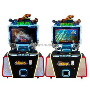 Machine de tir de dinosaures de 42 pouces pour jeu interactif parent-enfant - Machine de tir de pistolets pour enfants sur le thème du parc à dinosaures - Product Image 1