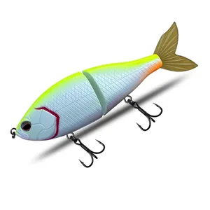 Runtoo 145mm 57g <span class=keywords><strong>Leurre</strong></span> Articulé Wobbler à <span class=keywords><strong>Queue</strong></span> <span class=keywords><strong>Souple</strong></span>, Coulant Lent, pour Pêche au Bar - Product Image 1