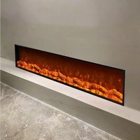 Cheminée Électronique Moderne à Effet de Feu, Encastrable, Style Européen, pour la Maison et les Salles d'Exposition, Décorative, TV F