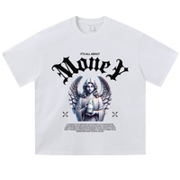 T-shirt respirant 100 % coton, coupe ample et oversize, à manches courtes, imprimé lettres couple, style streetwear usé, nouveauté 2026