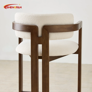 Taburete de Bar de Madera Maciza Directo de Fábrica, Personalizable con Tela Suave, Silla de Comedor para Hogar, Cocina, Hotel, Restaurante, Bistro - Product Image 5