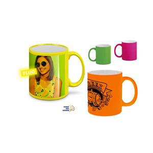 Mug en céramique fluorescent personnalisé, imprimé numériquement, coloré, durable, original, articles promotionnels pour boissons - Product Image 1