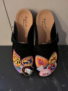 Sandalias planas de cuero de ante de vaca personalizadas de la mejor calidad para mujer, sandalias de corcho con punta redonda transpirables para las estaciones de verano y otoño - Product Image 4