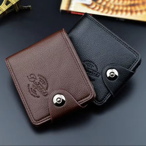 กระเป๋าสตางค์ผู้ชายแบบหลายช่องใส่บัตร กระเป๋าเงินผู้ชายแบบสั้น รุ่นใหม่ พร้อมที่หนีบตั๋ว กระเป๋าใส่เหรียญ ช่องใส่บัตรสองแถว ที่หนีบเงิน ขายส่ง - Product Image 1