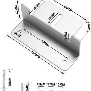 Kit de montaje de soporte en Z para panel solar, 8 piezas con llave, aluminio anodizado para sistema solar de barco RV - Product Image 2
