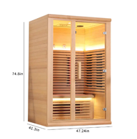 Sauna Inframerah Jauh Modern Hemat Energi untuk Penggunaan di Vila, Kapasitas 3-4 Orang, Konstruksi Kayu Sambung Premium-Line, Ramah Lingkungan
