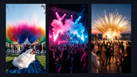 Canon à confettis et feux d'artifice colorés, déclencheur TNT, en forme d'éventail, une seule rangée, ensemble de 16 déclencheurs, pour révélation du sexe, mariage, scène, fête