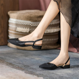 Venta al por mayor elegante mujer Slingback Sandalias planas de moda antideslizante diapositivas para las señoras - Product Image 4