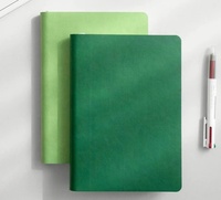 Carnet de notes A5 à couverture en PU lignée Journal personnalisé Bloc-notes à couverture souple vert rose bleu Livre à couverture moderne Bloc-notes simple pour produits laitiers