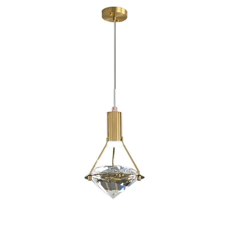 Lampes suspendues au plafond en cristal de diamant de luxe moderne unique led nordique créatif chevet maison suspension décorative