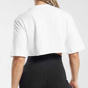 2023 Summer Female Gym <strong>Crop</strong> Tops Custom Wholesale 100% Cotton Print Women <strong>Crop</strong> Top <strong>Tee</strong> - Product Image 2