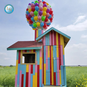 Casa de globos de madera de colores Parque de atracciones para niños Villa Marcadores Perforar una foto Casa de árbol clásica - Product Image 3