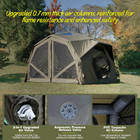 Tente gonflable Coody Hubshelter Pro Air - Vert armée, quatre saisons, pour famille de 4 à 6 personnes, durable, en coton, portable, pour le camping