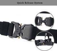 Ceinture tactique pour homme en nylon élastique avec boucle à dégagement rapide en aluminium, logo personnalisé, entraînement, travail, randonnée, EDC
