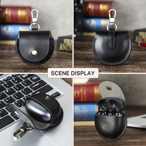 Funda Protectora Minimalista de Cuero Genuino para Auriculares Huawei Freeclip, Estuche de Cuero para Auriculares - Product Image 4
