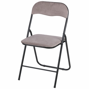 CHAISE PLIANTE EN VELVET GRIS DOVE - Product Image 1