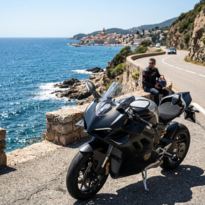 Rétroviseur de moto en fibre de carbone à effet vague d'eau, rétroviseur invisible, rétroviseur fixe, aile de vent, lame de rétroviseur - Product Image 4