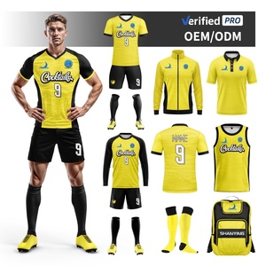 Completi Personalizzabili per Squadre di Calcio 100% Poliestere con Colletto Rialzato, Asciugatura Rapida, Unisex, per Allenamento Sportivo, con Numeri e Logo della Squadra - Product Image 1
