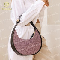 1.2MM couleur unie avec peau en relief Crocodile PVC tissu en cuir synthétique pour le bricolage faisant des sacs de canapé artisanat