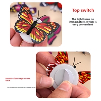 Autocollant mural papillon 3D LED, lumière de nuit colorée, auto-adhésif, décoration de la maison pour chambre d'enfant, chambre à coucher, mariage, fête d'anniversaire