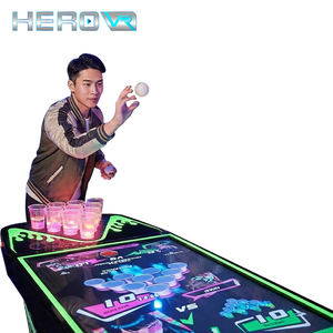 Système de divertissement HEROVR, Table de <span class=keywords><strong>jeu</strong></span> de beer pong intelligente à monnayeur, Construction en acier inoxydable, Éclairage LED, Mobile - Product Image 4