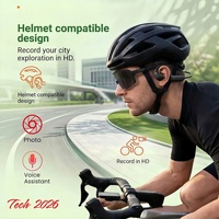 Casque audio pour sports de plein air avec caméra, photos et vidéos 8MP, WiFi, reconnaissance d'image IA, ENC, musique, appels, pour hommes et femmes, casque E12