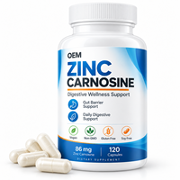 Capsules de Zinc Carnosine Pratiques pour le Soutien de la Barrière Intestinale – Soin Digestif Quotidien pour Adultes – Vente en Gros OEM, Marque Privée, Approvisionnement