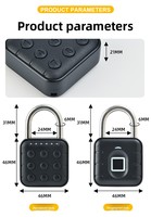 Cadenas intelligent Tuya antivol, étanche IP67, en alliage de zinc, avec empreinte digitale biométrique, clavier à code, entrée sans clé, serrure numérique