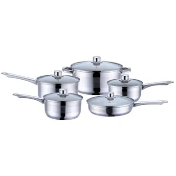 Hot Sale 10-Piece Stainless Steel Casserole Set Cooking Pot Set Kitchen Supplies