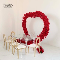 Mesa Ovalada de Alta Gama para Recepción de Bodas con Soporte de Cuentas Doradas y Superficie de Vidrio Negro para Decoración de Bodas