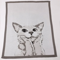 Couverture en tissu tricoté en mélange de coton et de fibres de bambou, motif dessin animé, 30*40, pour canapé, lit, dortoir, marque privée OEM/ODM