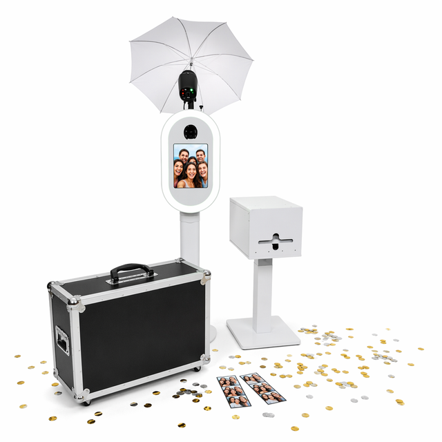 iPad DSLR Photo Booth Portable Metal Shell RGB Ring Light Flight Case 10.2-12.9" Compatible Selfie Station Wedding Party Event