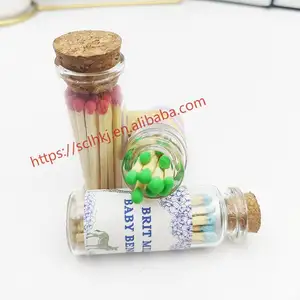 Custom Shape Bottle Match In Colorful Head Safety Match Glass Bottle