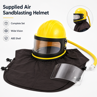 Respirateur à capuche filtrante à charbon actif CE avec tuyaux de protection pour sablage, combinaison de sablage et casque de sablage