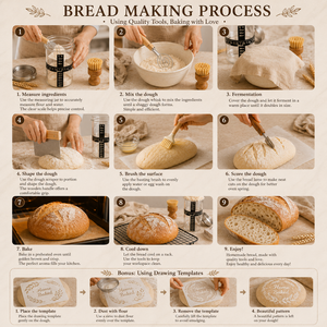 Brotfermentations-Werkzeugset (<span class=keywords><strong>7</strong></span>-teilig), Brotmesser, Schneebesen, Brotbackschneider und andere Werkzeuge - Product Image 6