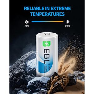 EBL Paquete de 12 Baterías Cilíndricas de Iones de Litio CR123A de 3V y 1600mAh de Alta Capacidad para Arlo Pro/Go - Product Image 3