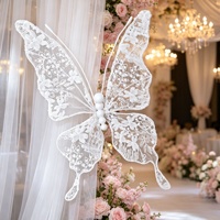 Décorations florales réalistes en dentelle de mariage, fleurs en tulle, accessoires de vitrine, décorations de scène, arrangements floraux en plastique pour hôtels et centres commerciaux