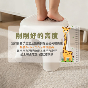 Fu Ri Childrens Step <b>Stool</b> Thickened <b>Plastic</b> Stackable Bathroom <b>Stool</b> For Kids Home Use - Product Image 4