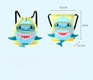 Bolsa de Natación Impermeable para Niños, de Gran Capacidad, con Separación para Ropa Seca y Mojada, con Cordón, Diseño de Tiburón - Product Image 3