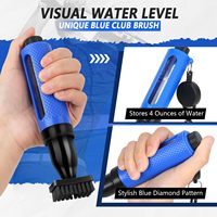 Brosse de nettoyage pour clubs de golf, accessoires de nettoyage pour clubs de golf et nettoyeur de rainures avec mousqueton rétractable