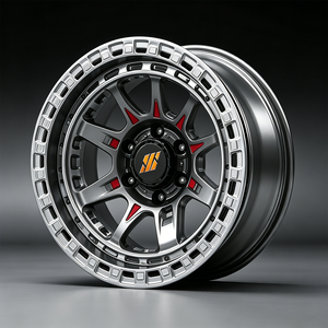 Jantes en alliage usinées argentées pour tout-terrain, 15-20 pouces, 17x9 18x9 6x139.7 pour Toyota Jeep Ford Tacoma Wrangler - Product Image 1